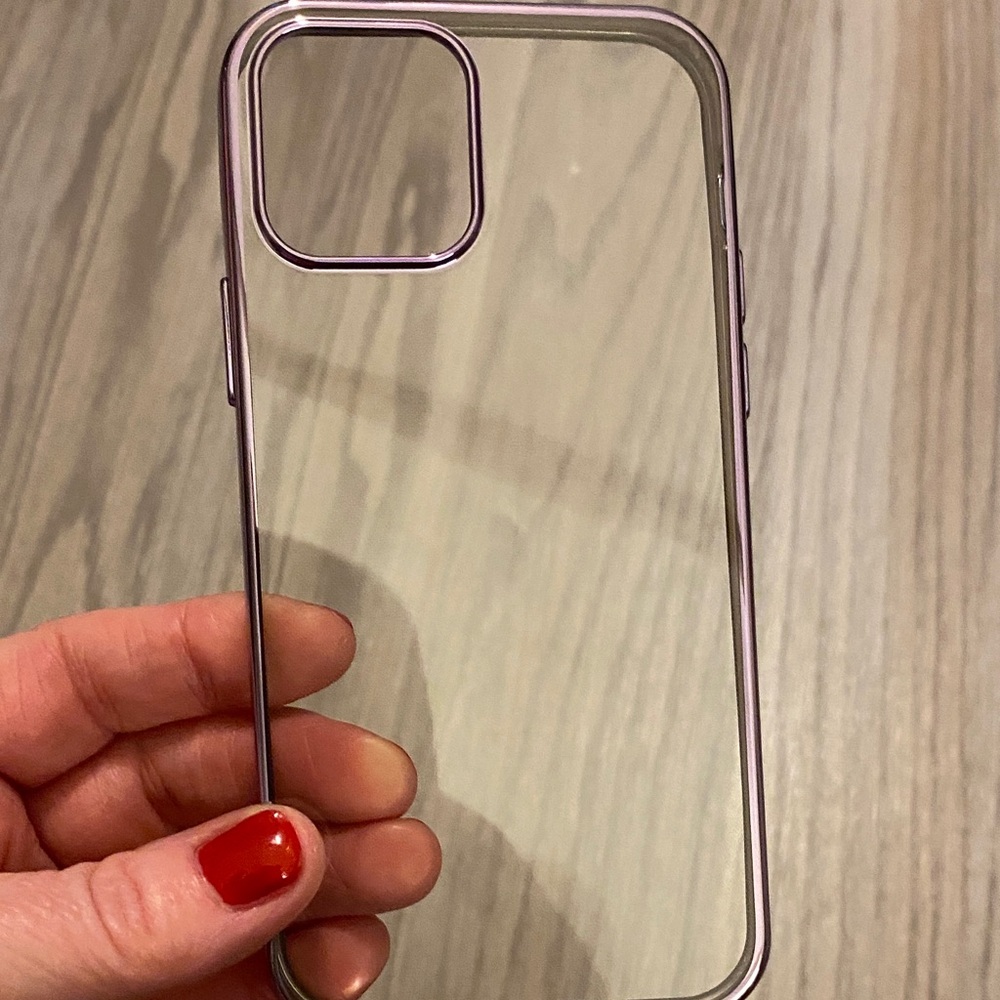 Transparent Phone Case with Purple Trim